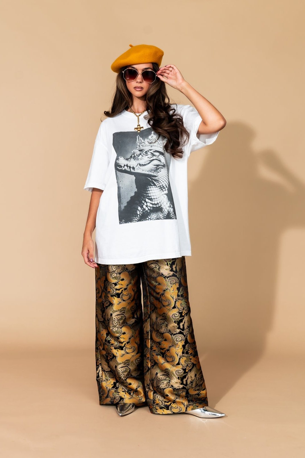 Don't Let Your Crown Slip Oversized Crocodile Tee - Dressed in Lala