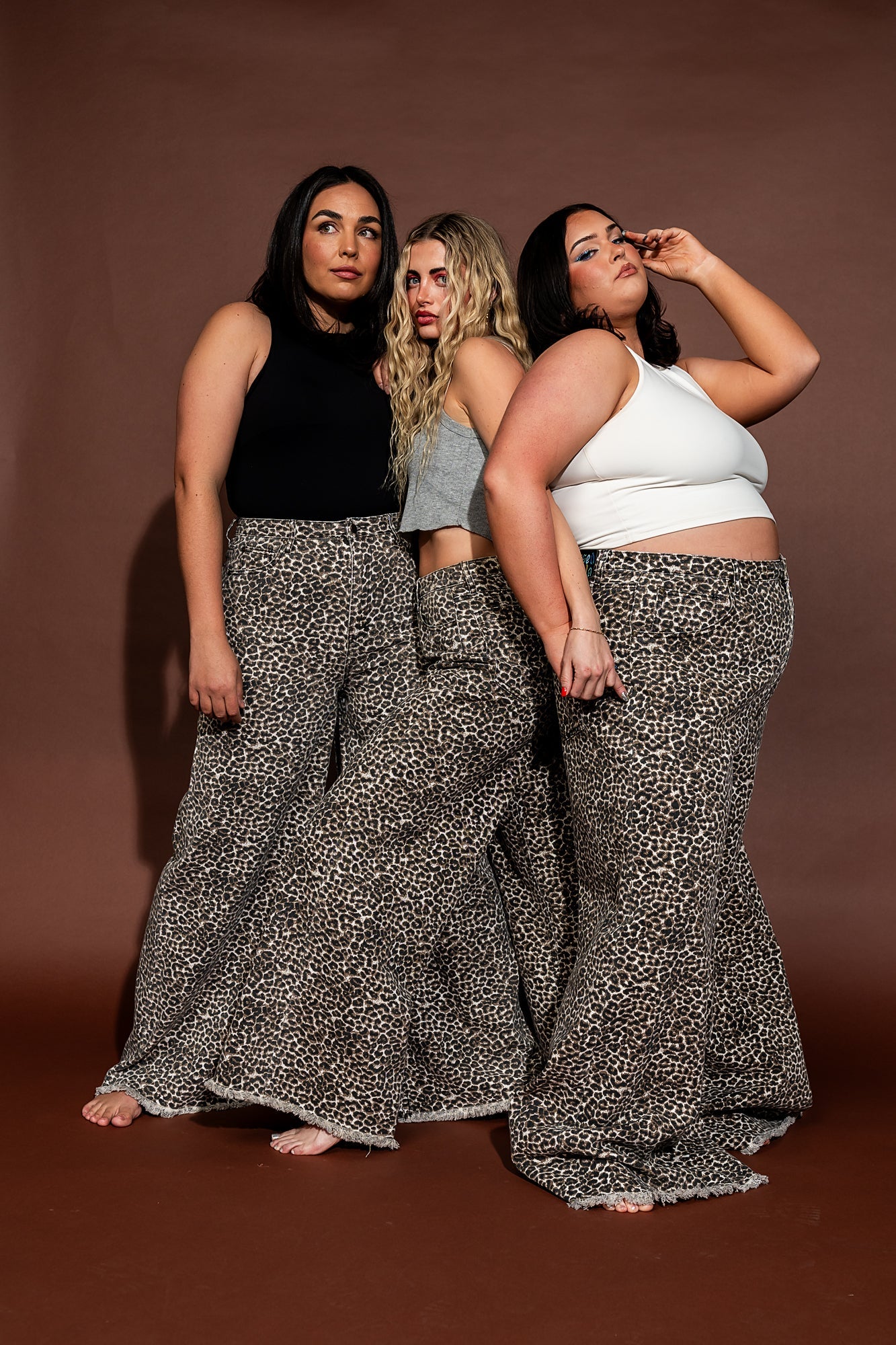 Effortlessly Cool Wide Leg Denim in Worn - In Leopard - Dressed in Lala