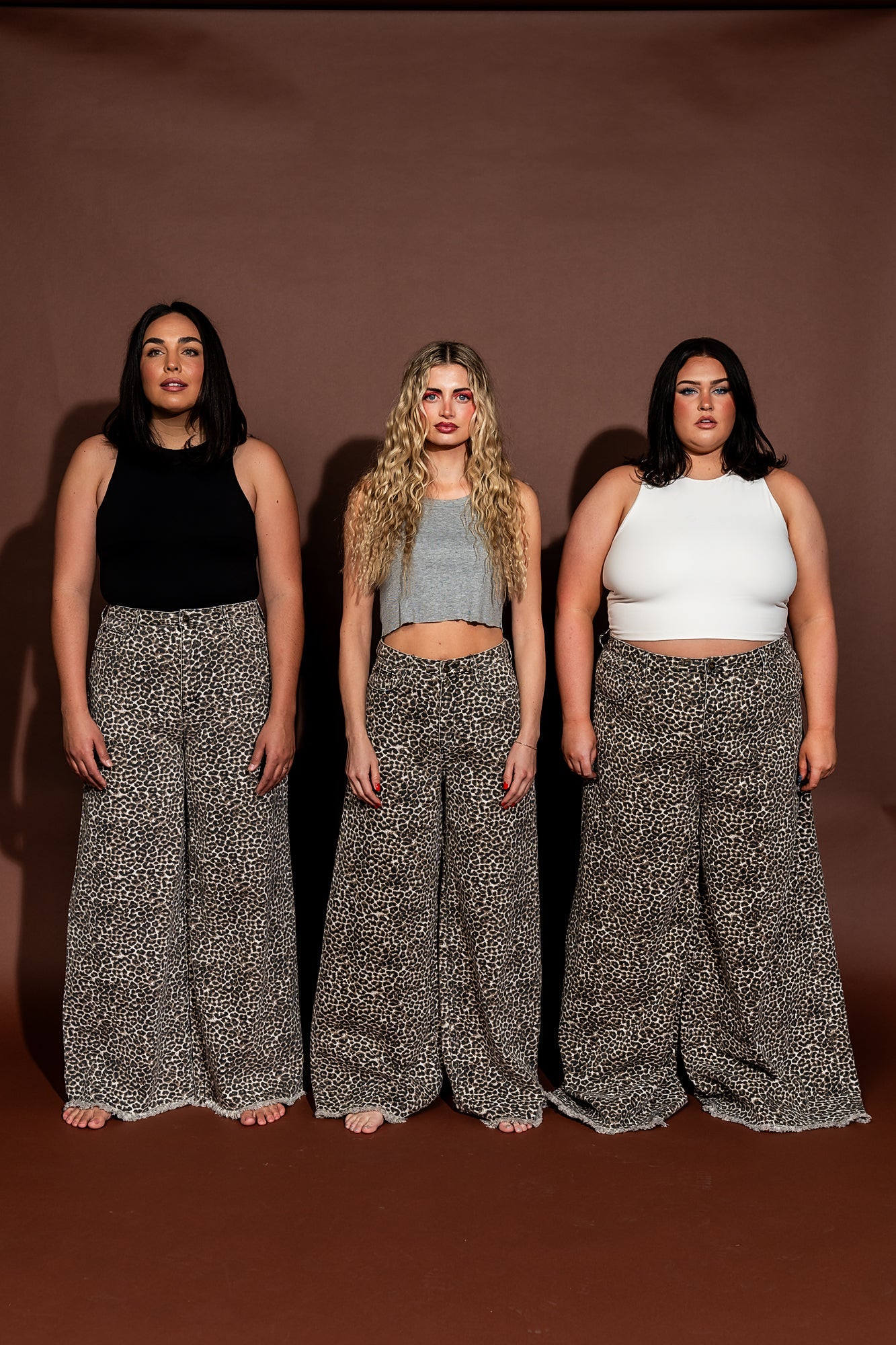 Effortlessly Cool Wide Leg Denim in Worn - In Leopard - Dressed in Lala