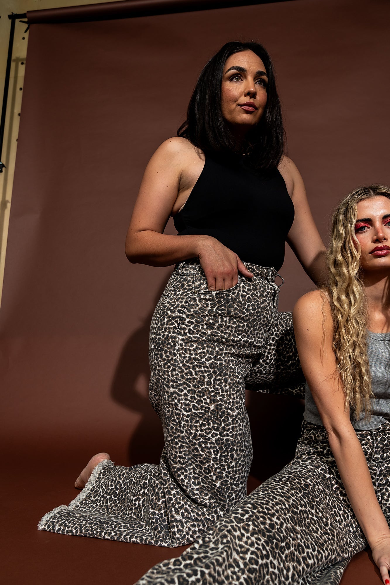 Effortlessly Cool Wide Leg Denim in Worn - In Leopard - Dressed in Lala