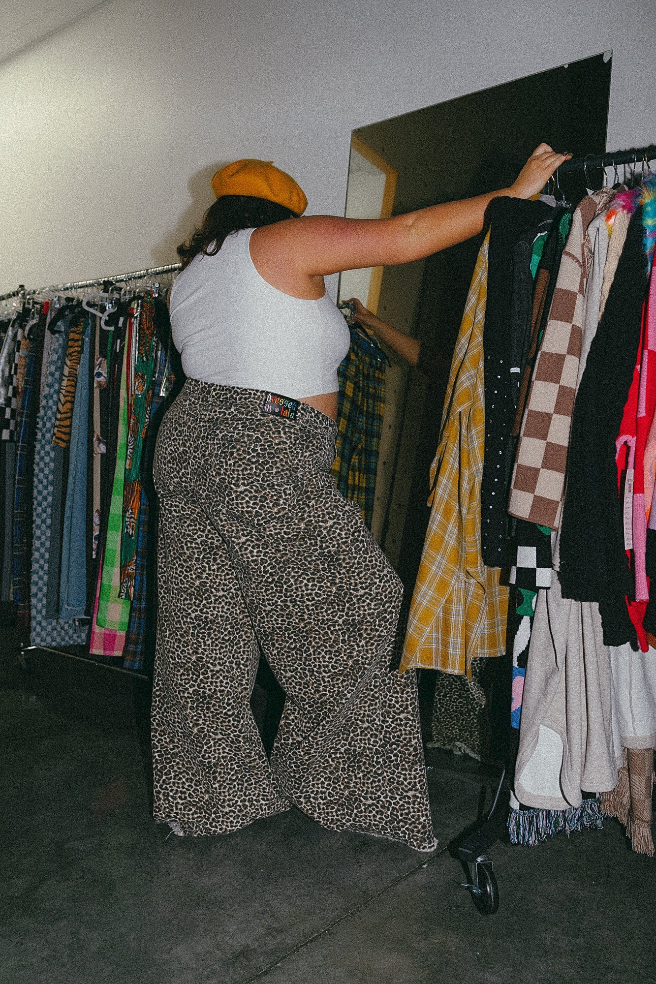 Effortlessly Cool Wide Leg Denim in Worn - In Leopard - Dressed in Lala