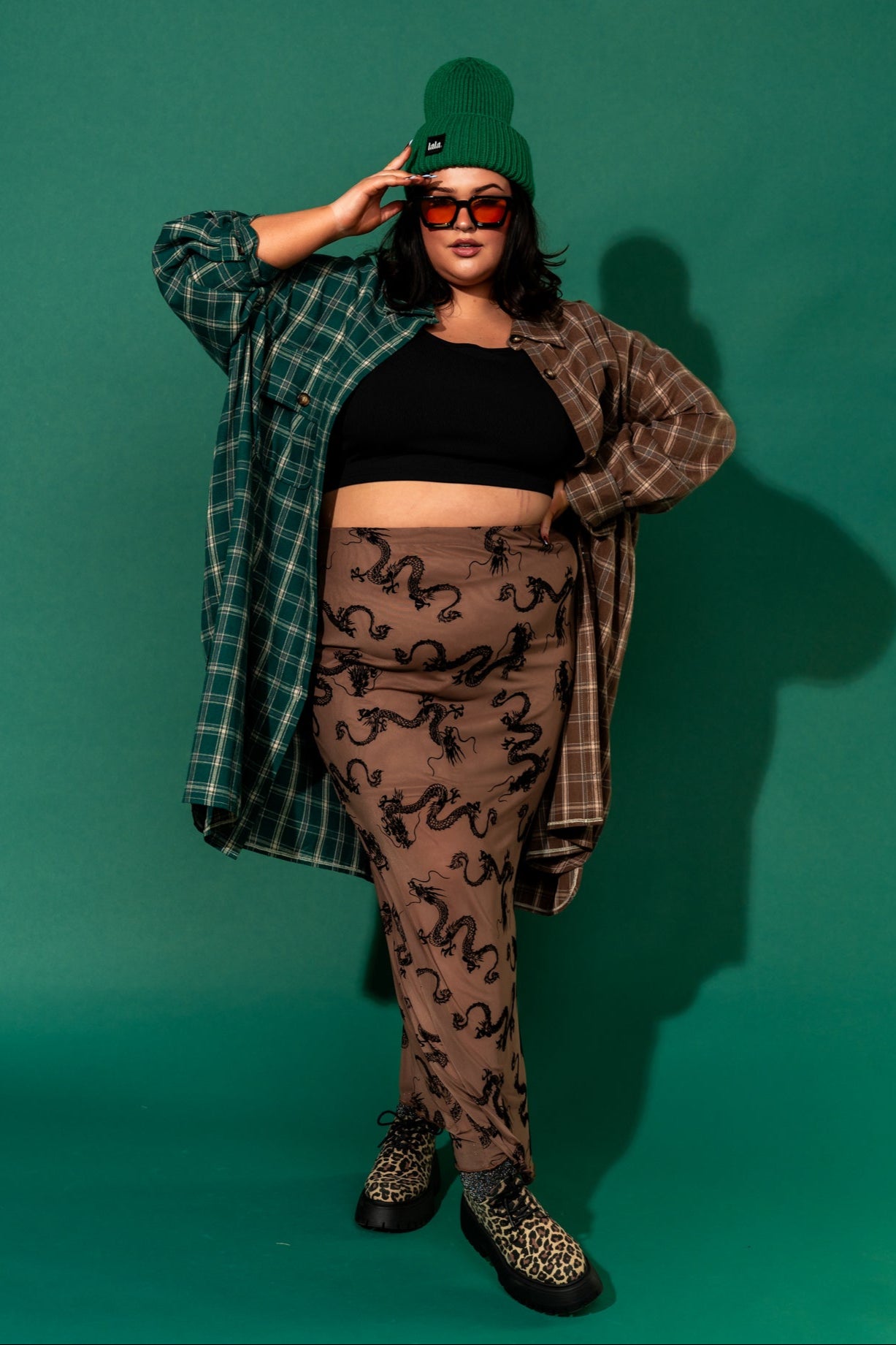 Enchantress Mesh Burnout Dragon Skirt in Neutral Dangerous Woman - Dressed in Lala