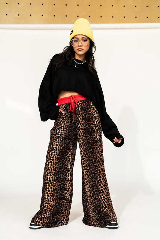 Feline Fierce Wide Leg Leopard Pants - Dressed in Lala