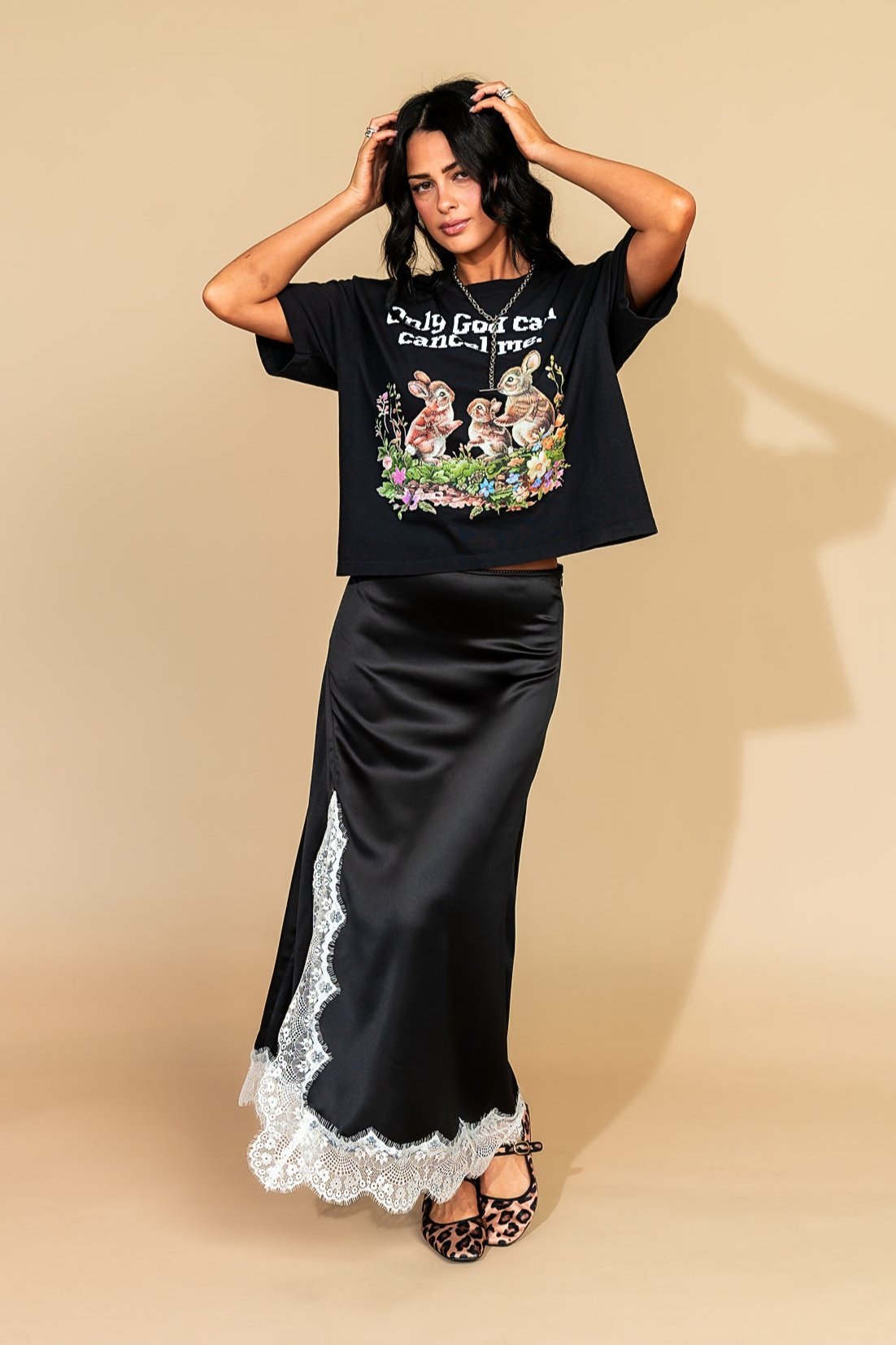 Fortune Favors The Bold Lace Slip Skirt in Black White – Dressed