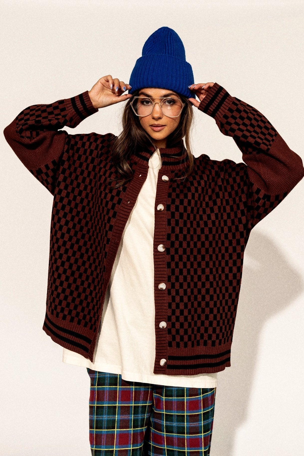 Get What I Want Grandpa Cardigan in Black + Brown - Dressed in Lala