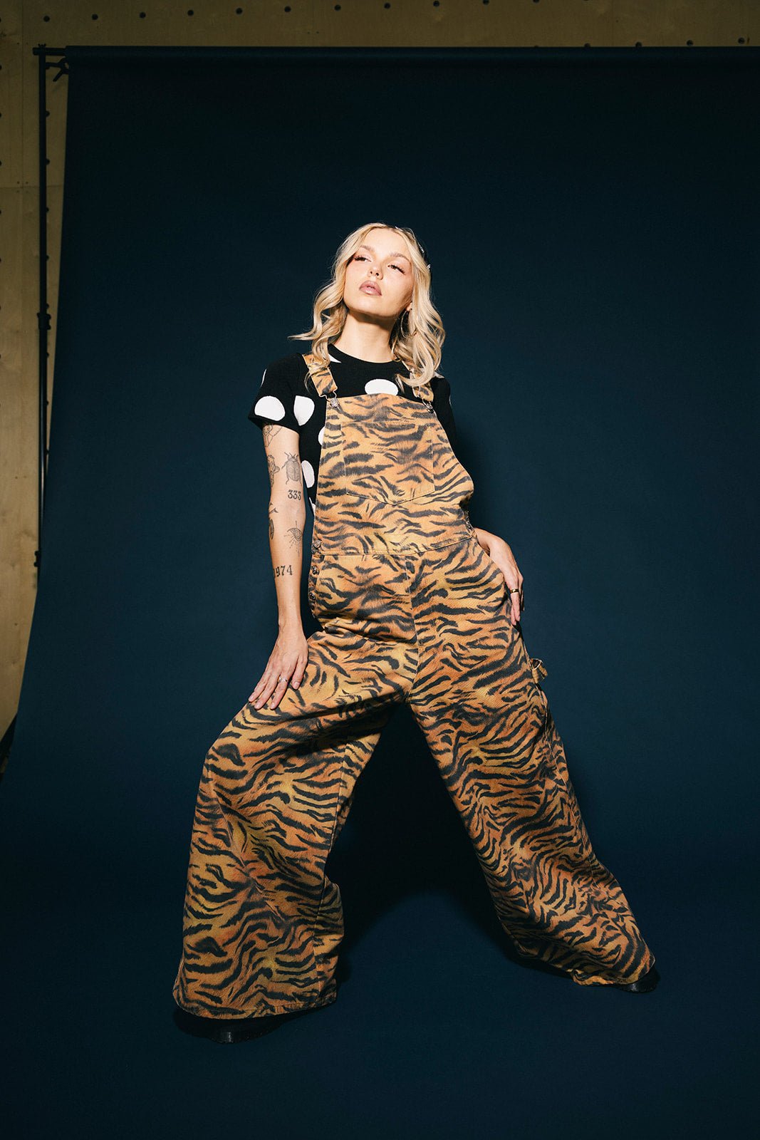 Go Get 'Em Tiger Wide Leg Workwear Overalls - Dressed in Lala
