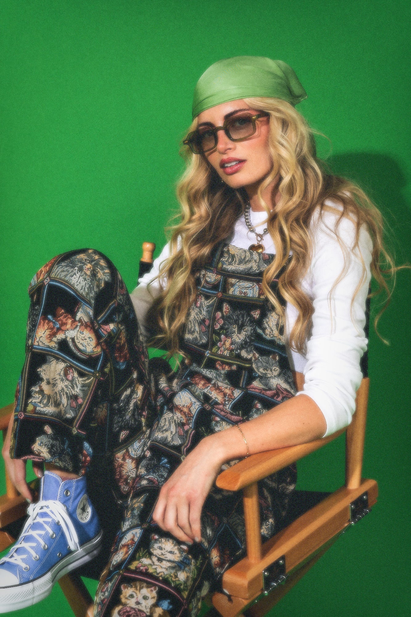 Grandma's Couch Jacquard Overalls in Cute as a Kitten - Dressed in Lala
