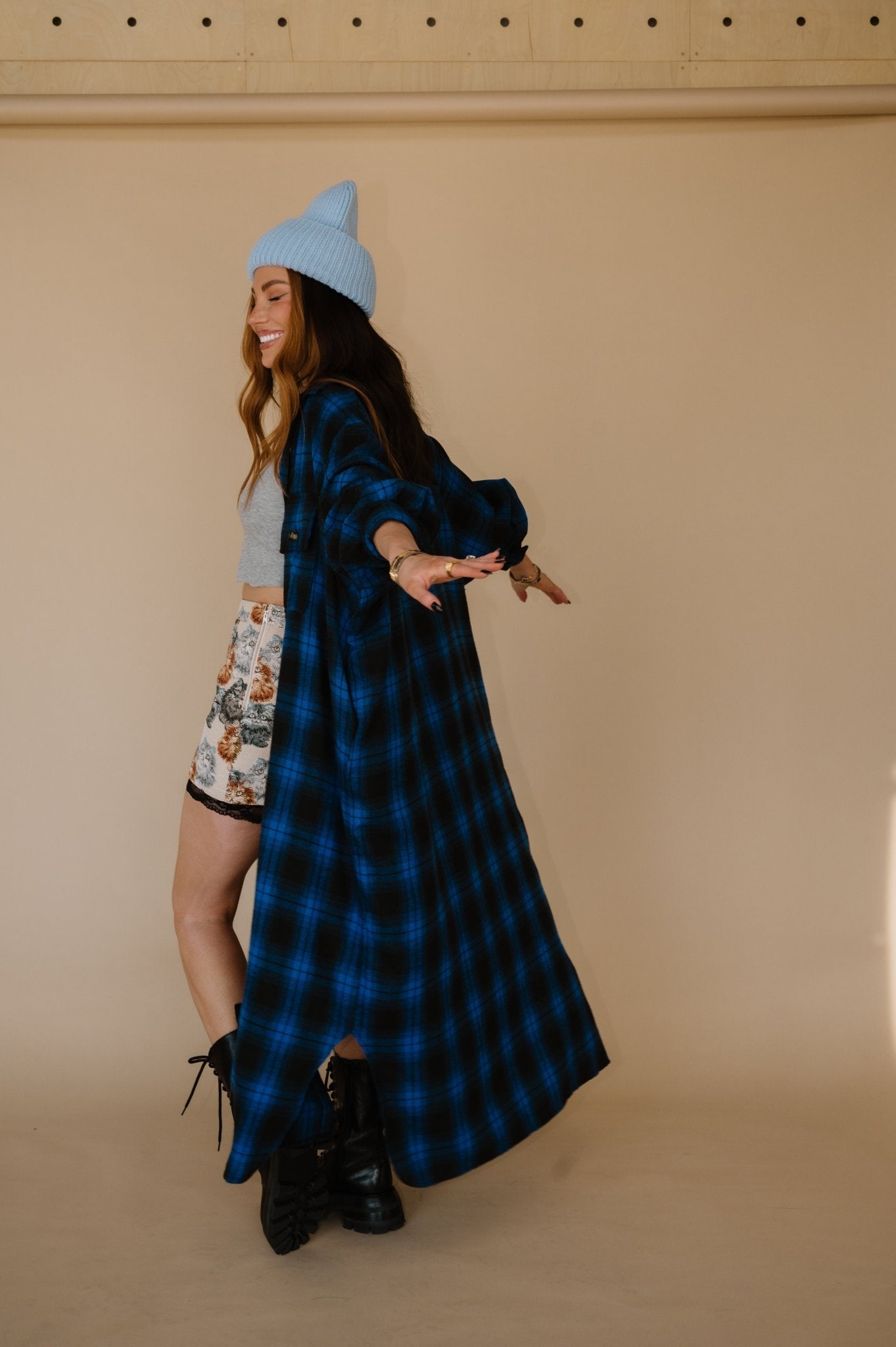 Grunge Chic Label Beanie in Periwinkle - Dressed in Lala
