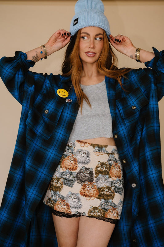 Grunge Chic Label Beanie in Periwinkle - Dressed in Lala