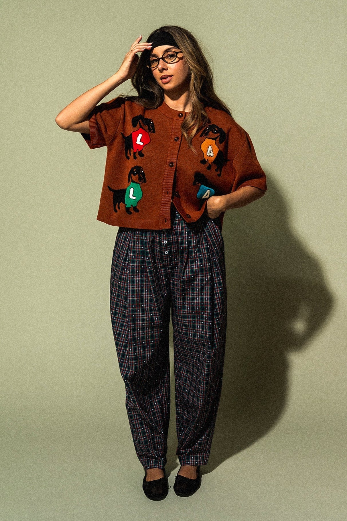 Happy Chance Barrel Leg Boxer Pants in Lots of Love Plaid - Dressed in Lala