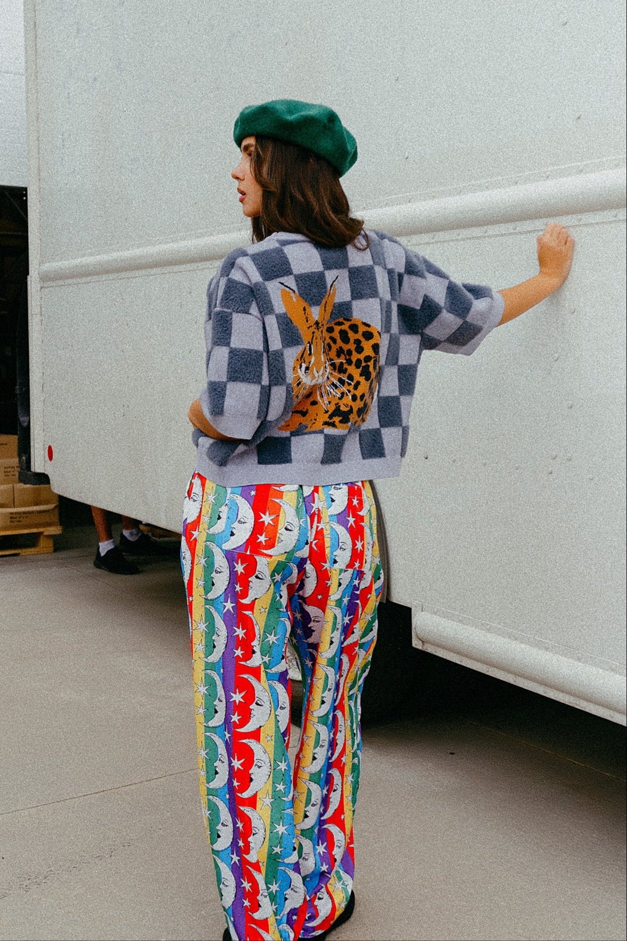 Happy Chance Barrel Leg Boxer Pants in Rainbow Moon - Dressed in Lala