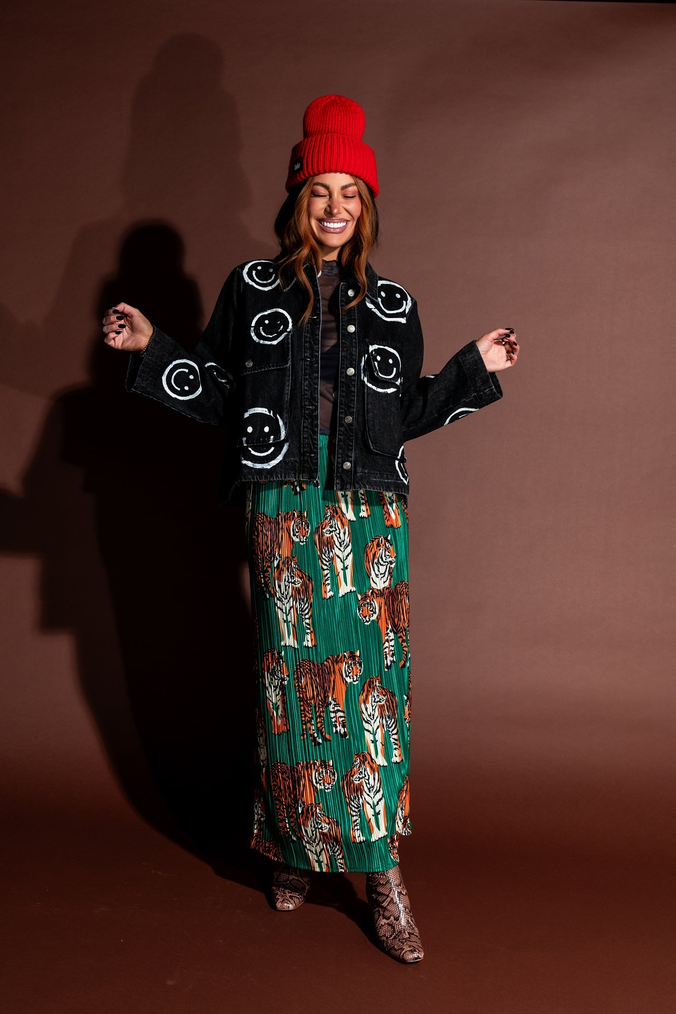 Happy Go Lucky Hand Painted Denim Jacket - Dressed in Lala