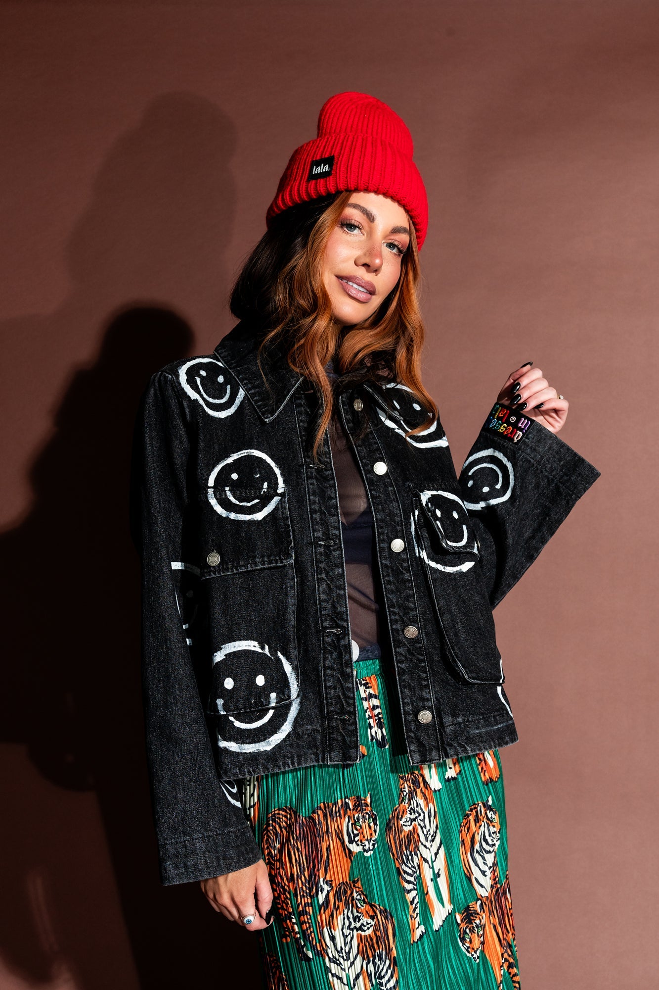 Happy Go Lucky Hand Painted Denim Jacket - Dressed in Lala