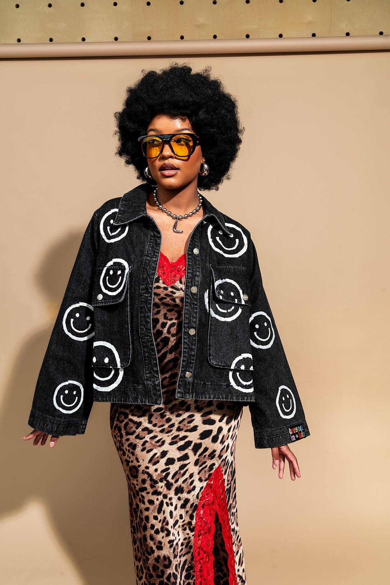 Happy Go Lucky Hand Painted Denim Jacket - Dressed in Lala