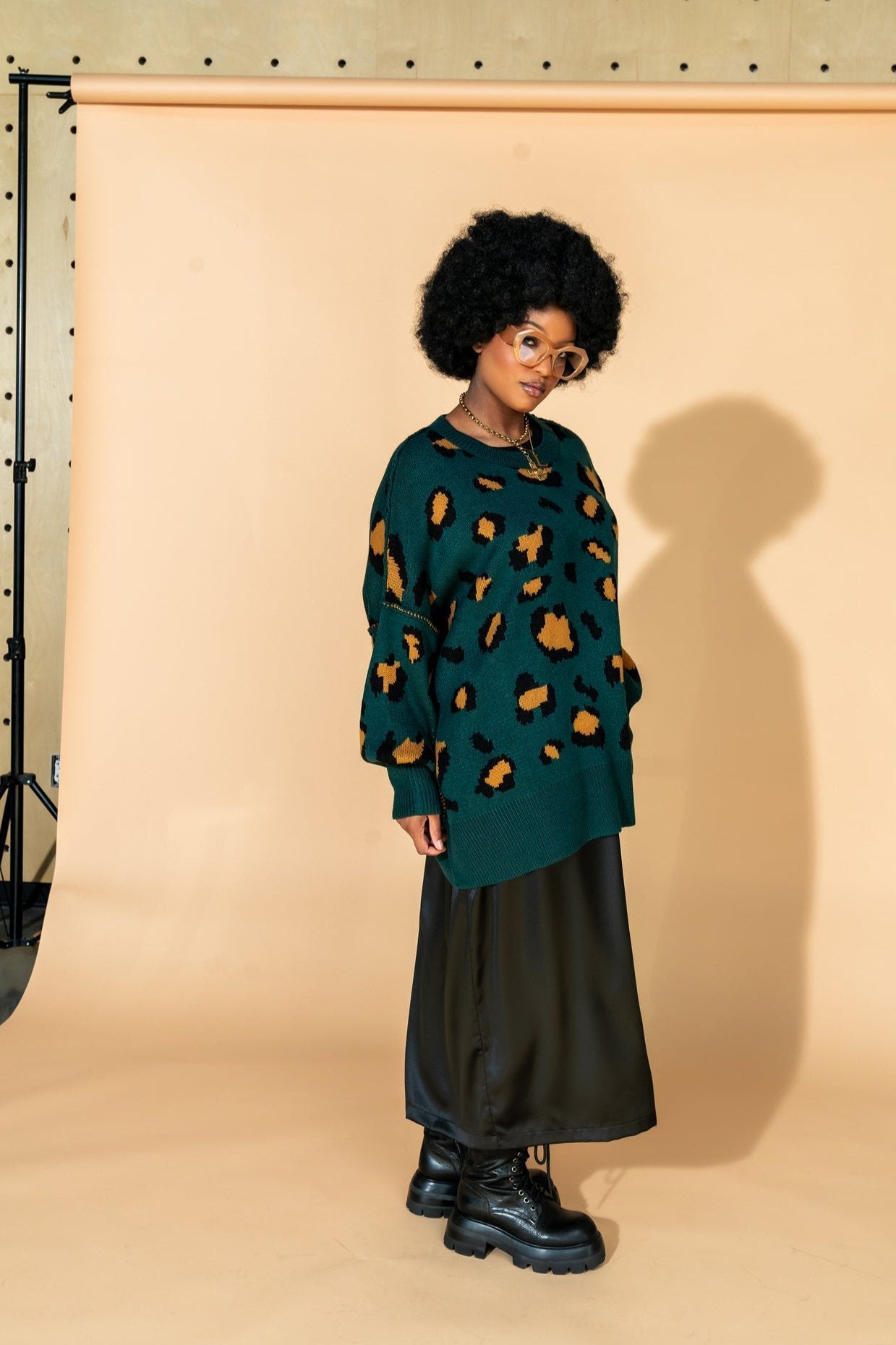 Hear Her Roar Oversized Knit in Emerald - Dressed in Lala