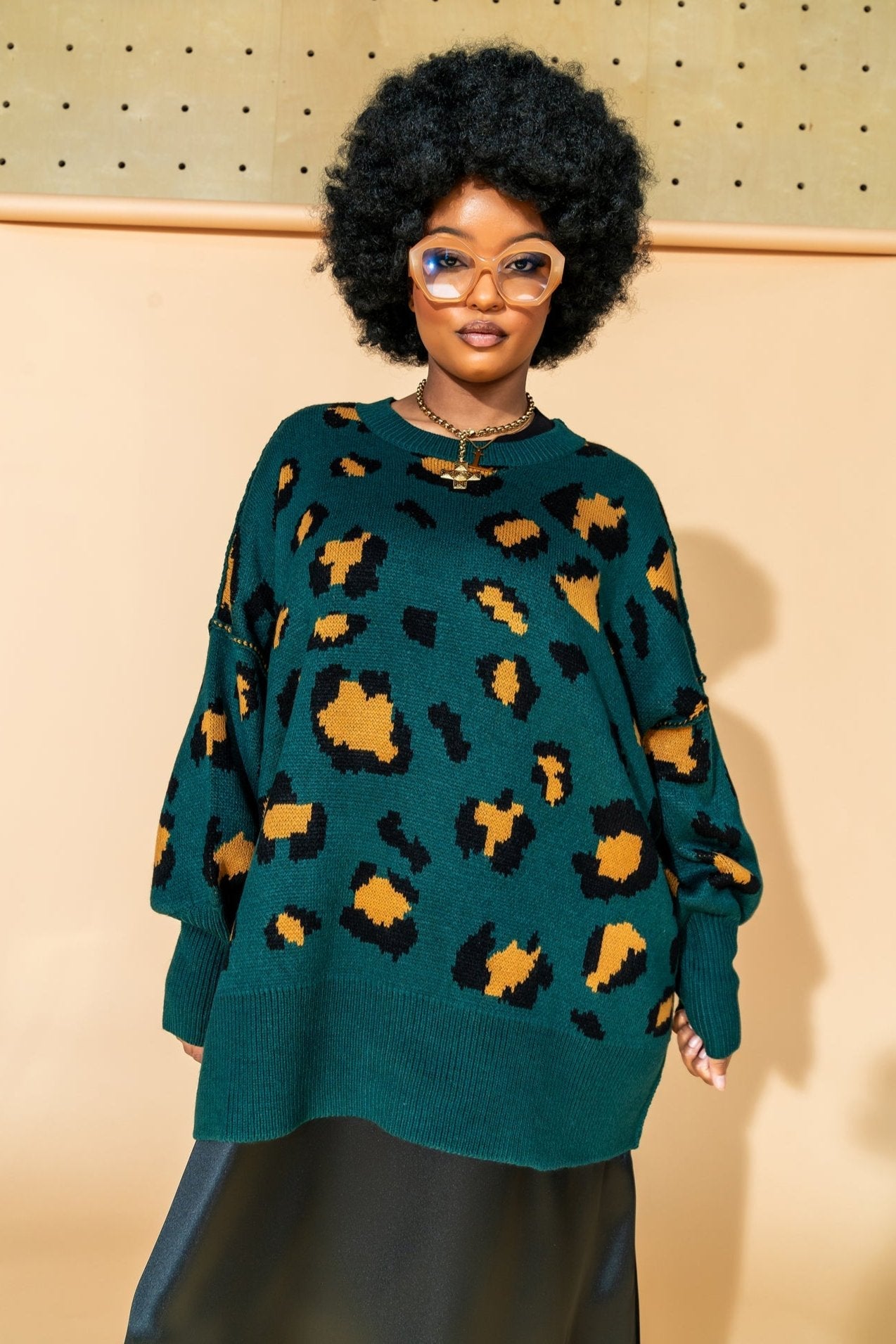 Hear Her Roar Oversized Knit in Emerald - Dressed in Lala