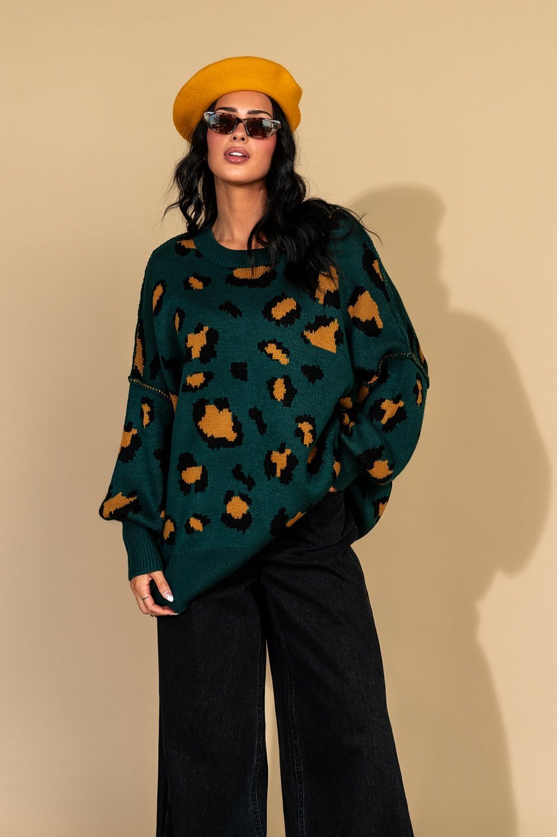 Hear Her Roar Oversized Knit in Emerald - Dressed in Lala