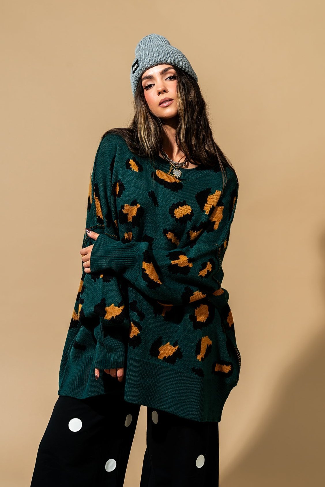 Hear Her Roar Oversized Knit in Emerald - Dressed in Lala