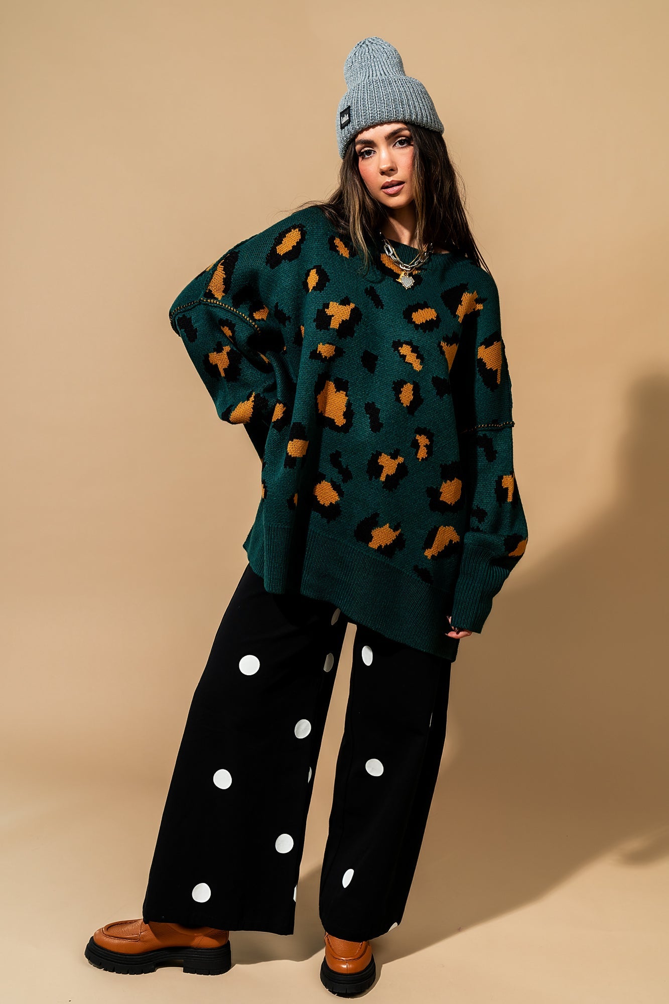 Hear Her Roar Oversized Knit in Emerald - Dressed in Lala