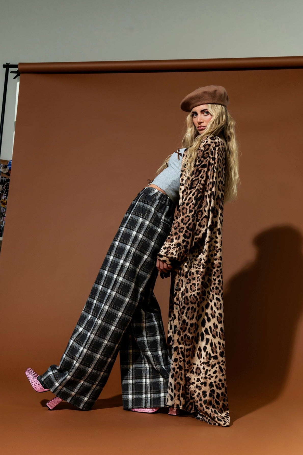 Here Kitty Leopard Satin Duster Dress *RESTOCKING SOON* Here Kitty Leopard Satin Duster Dress *RESTOCKING SOON*
