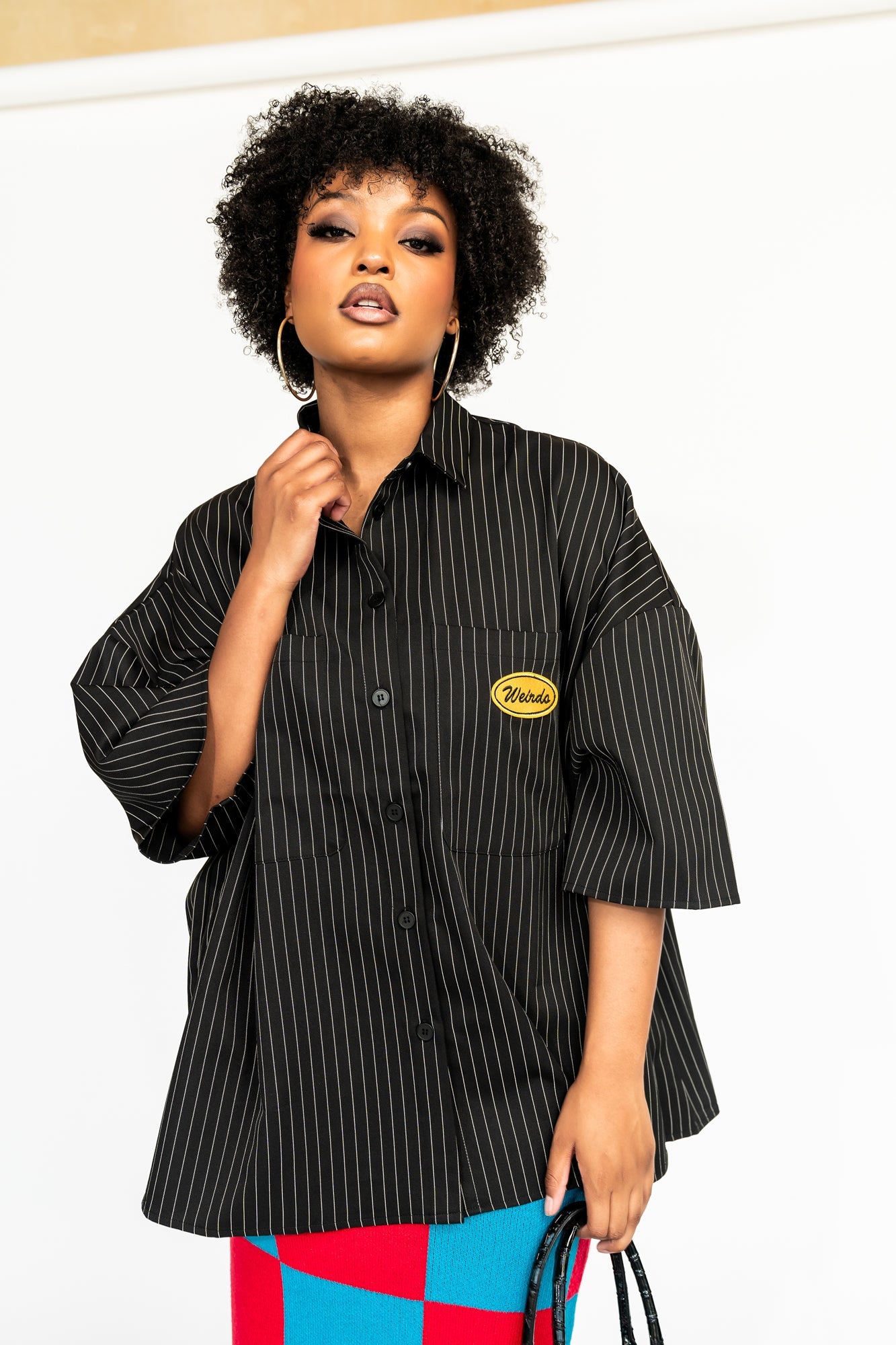 Hi I'm a Weirdo Oversized Work Shirt - Dressed in Lala