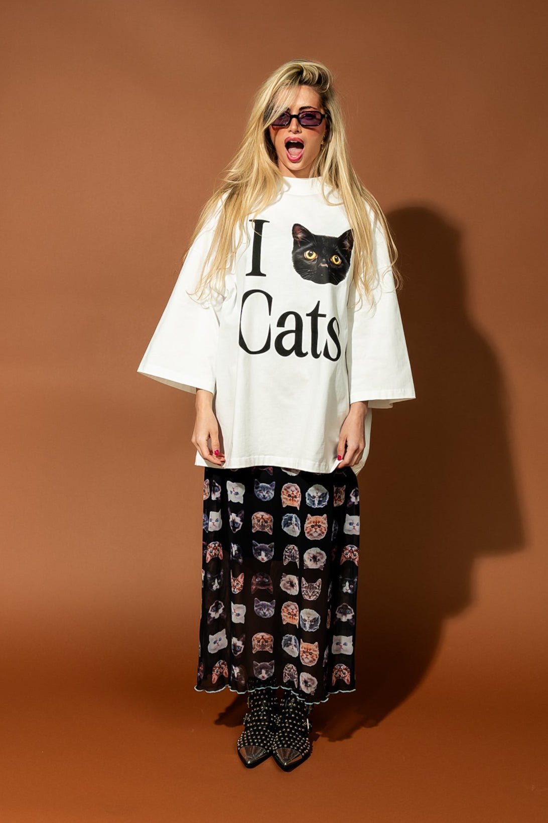 Iconic Behavior Mesh Dress in Cat Couture - Dressed in Lala