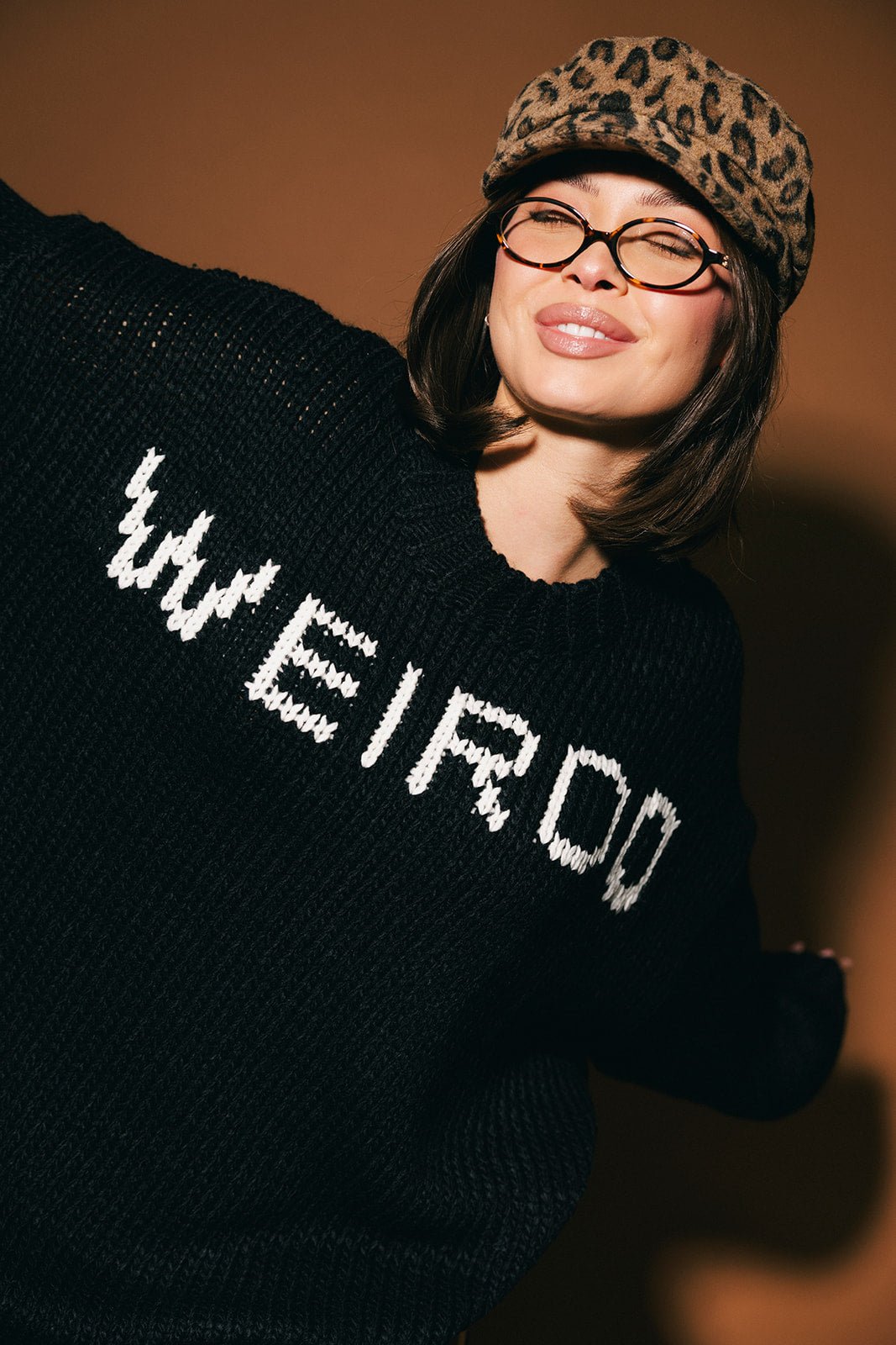 I’m A Weirdo Slouchy Knit in Black - Dressed in Lala