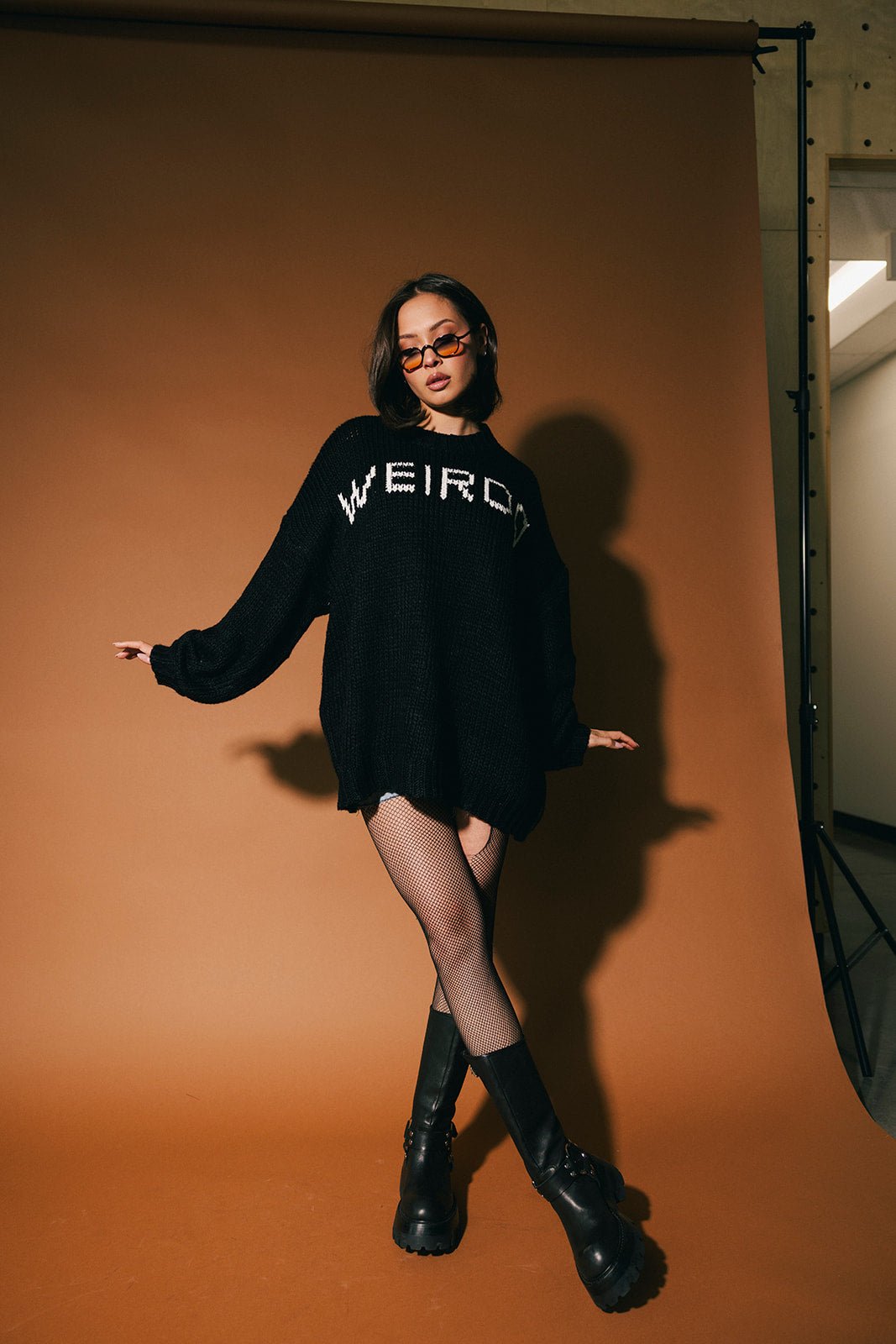 I’m A Weirdo Slouchy Knit in Black - Dressed in Lala