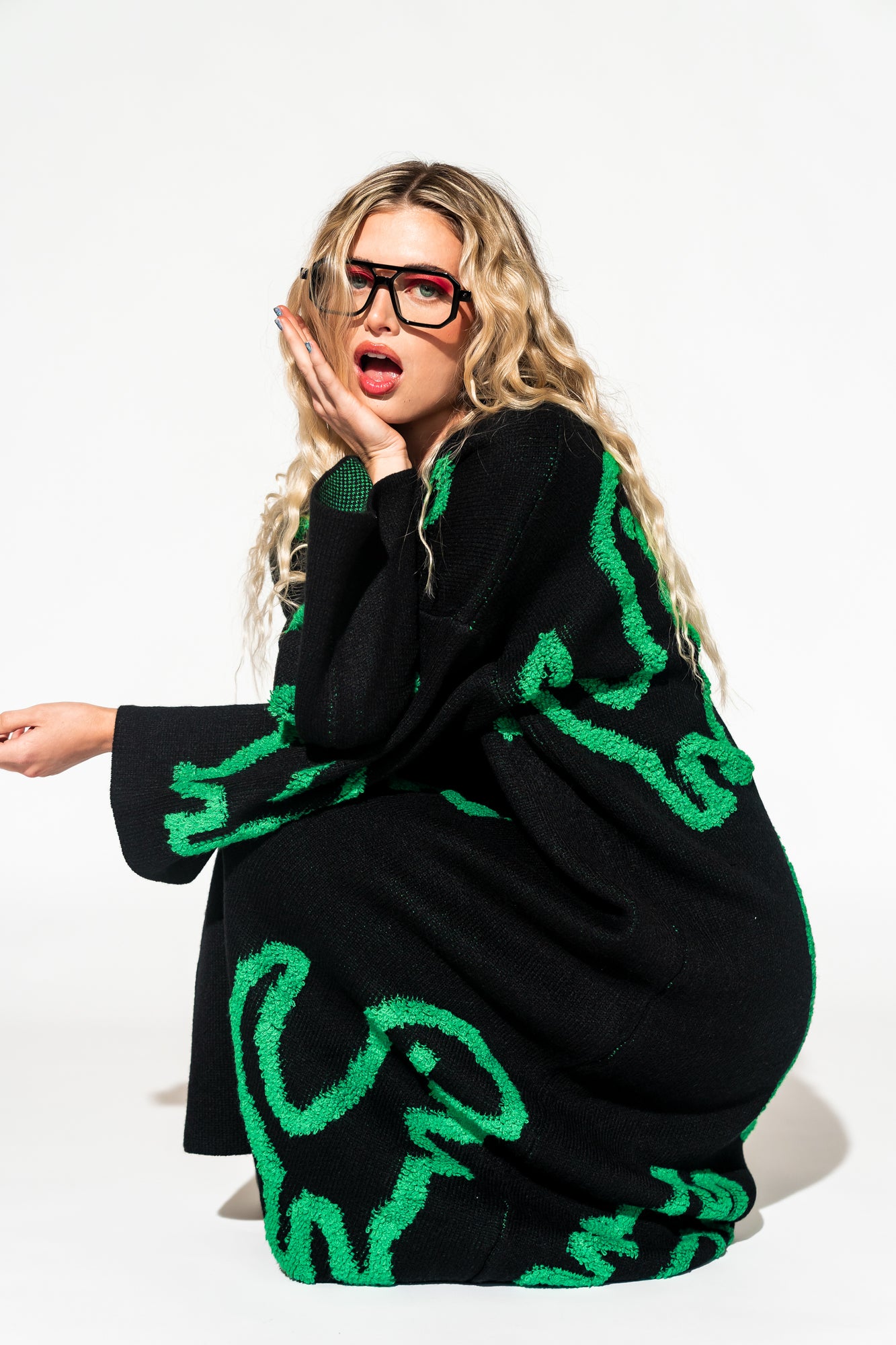 Rawr Means I Love You Oversized Knit Dress