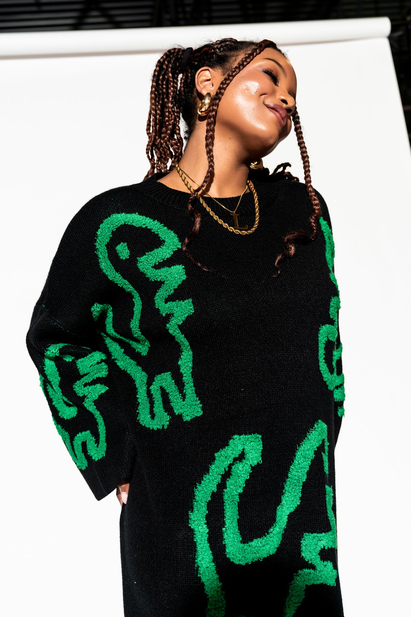 Rawr Means I Love You Oversized Knit Dress