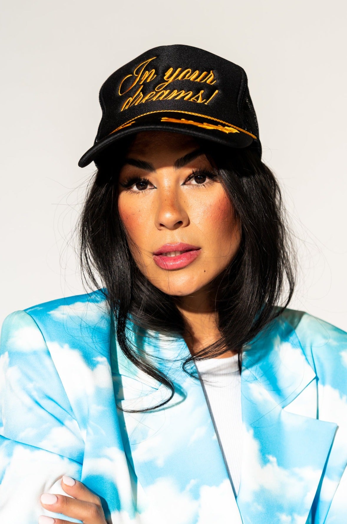 In Your Dreams Embroidered Captain Trucker Hat
