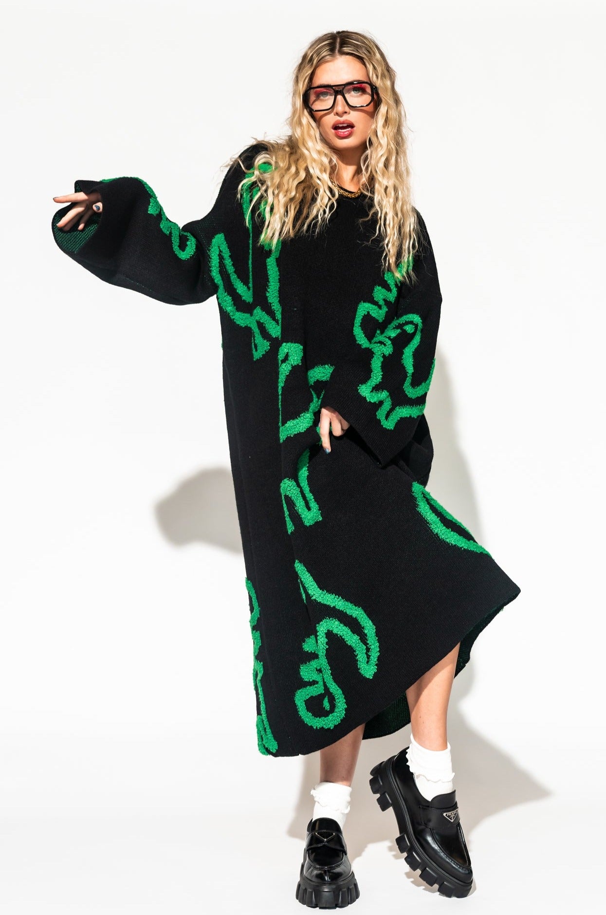 Rawr Means I Love You Oversized Knit Dress
