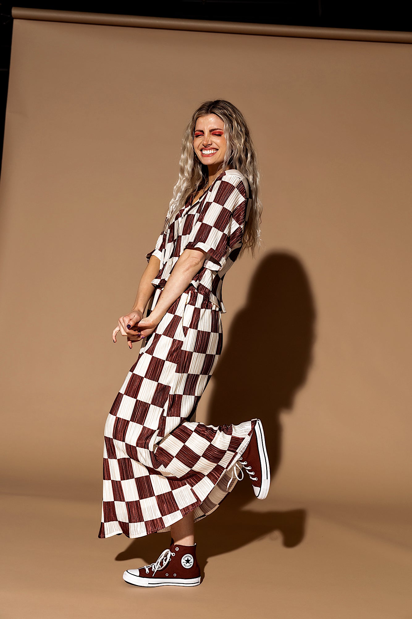 Ćest la Vie Plissé Skirt Set in Mocha Latte
