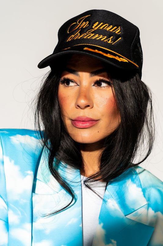 In Your Dreams Embroidered Captain Trucker Hat