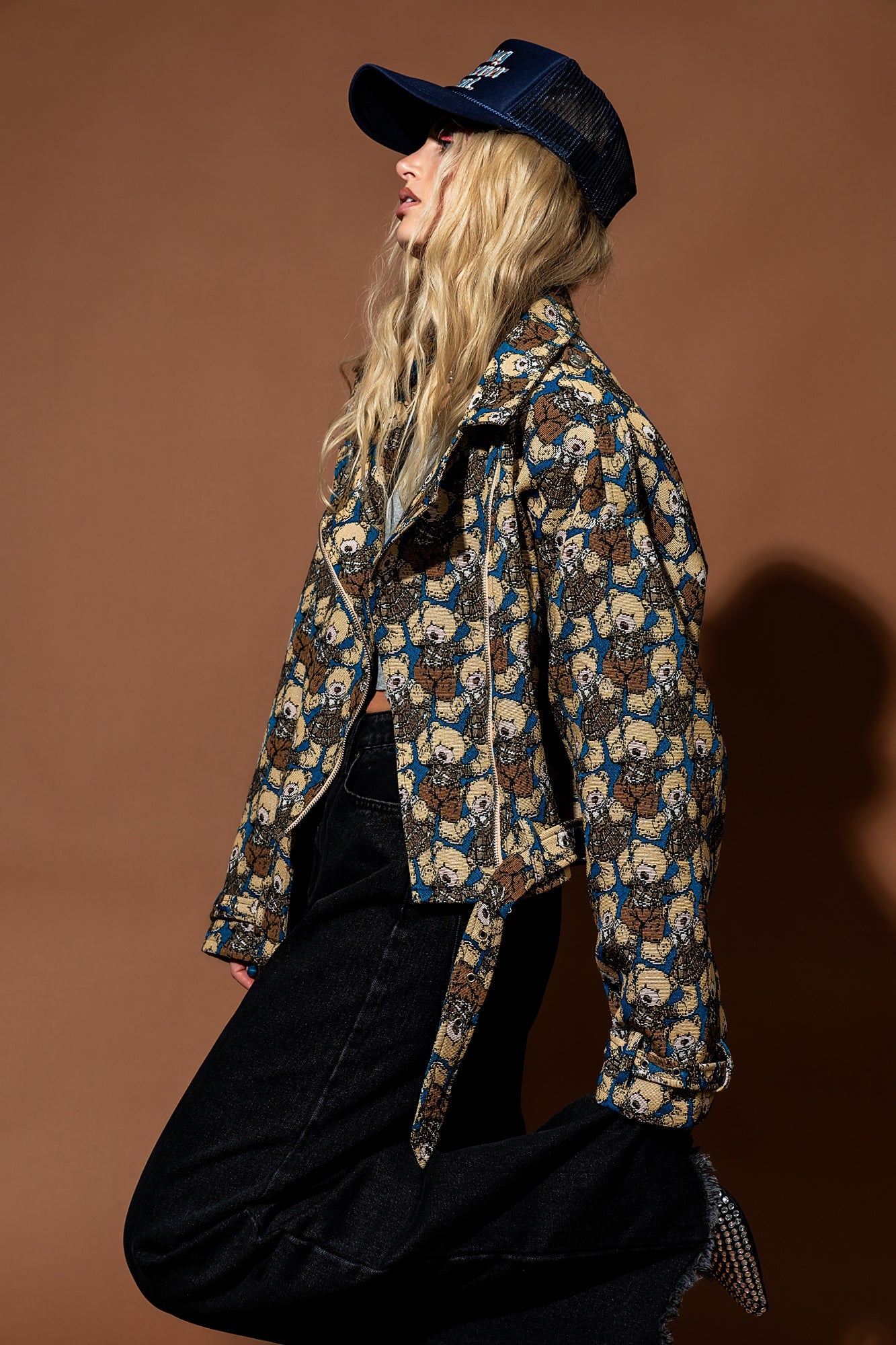 Inner Child Healing Teddy Jacquard Moto Jacket - Dressed in Lala