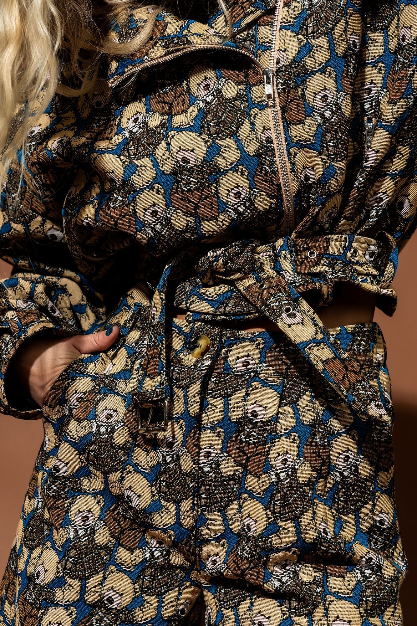 Inner Child Healing Teddy Jacquard Moto Jacket - Dressed in Lala