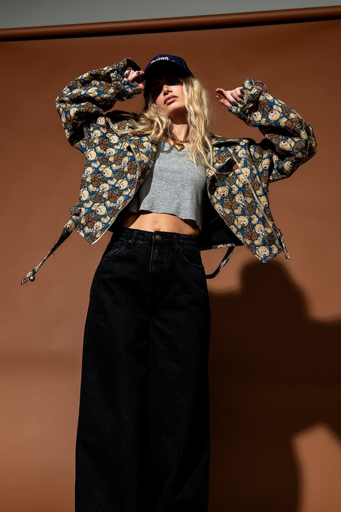 Inner Child Healing Teddy Jacquard Moto Jacket - Dressed in Lala