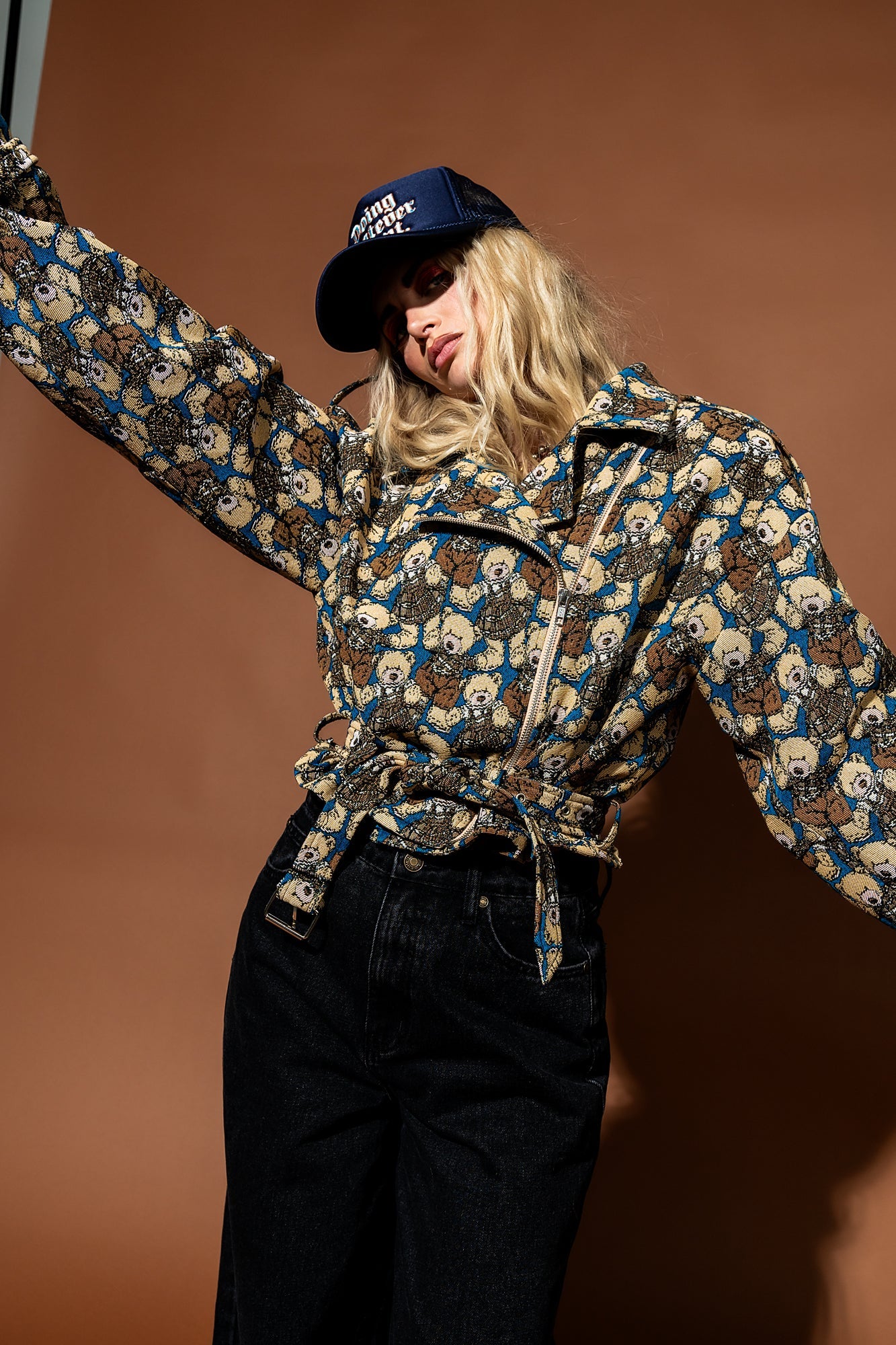 Inner Child Healing Teddy Jacquard Moto Jacket - Dressed in Lala