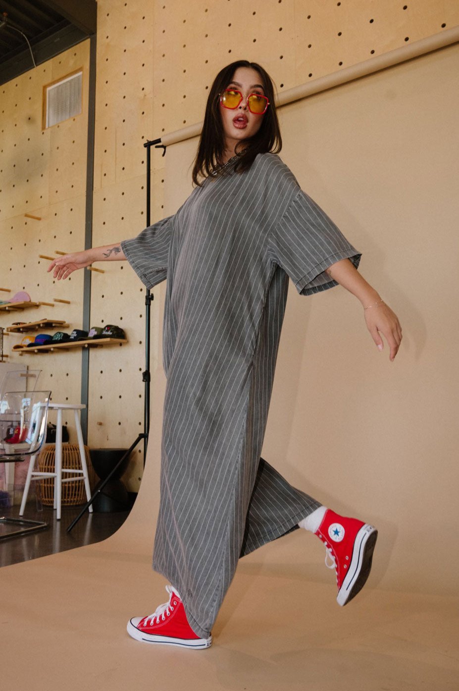 IYKYK Ultra Harem Jumpsuit in Tencel Pinstripe - Dressed in Lala