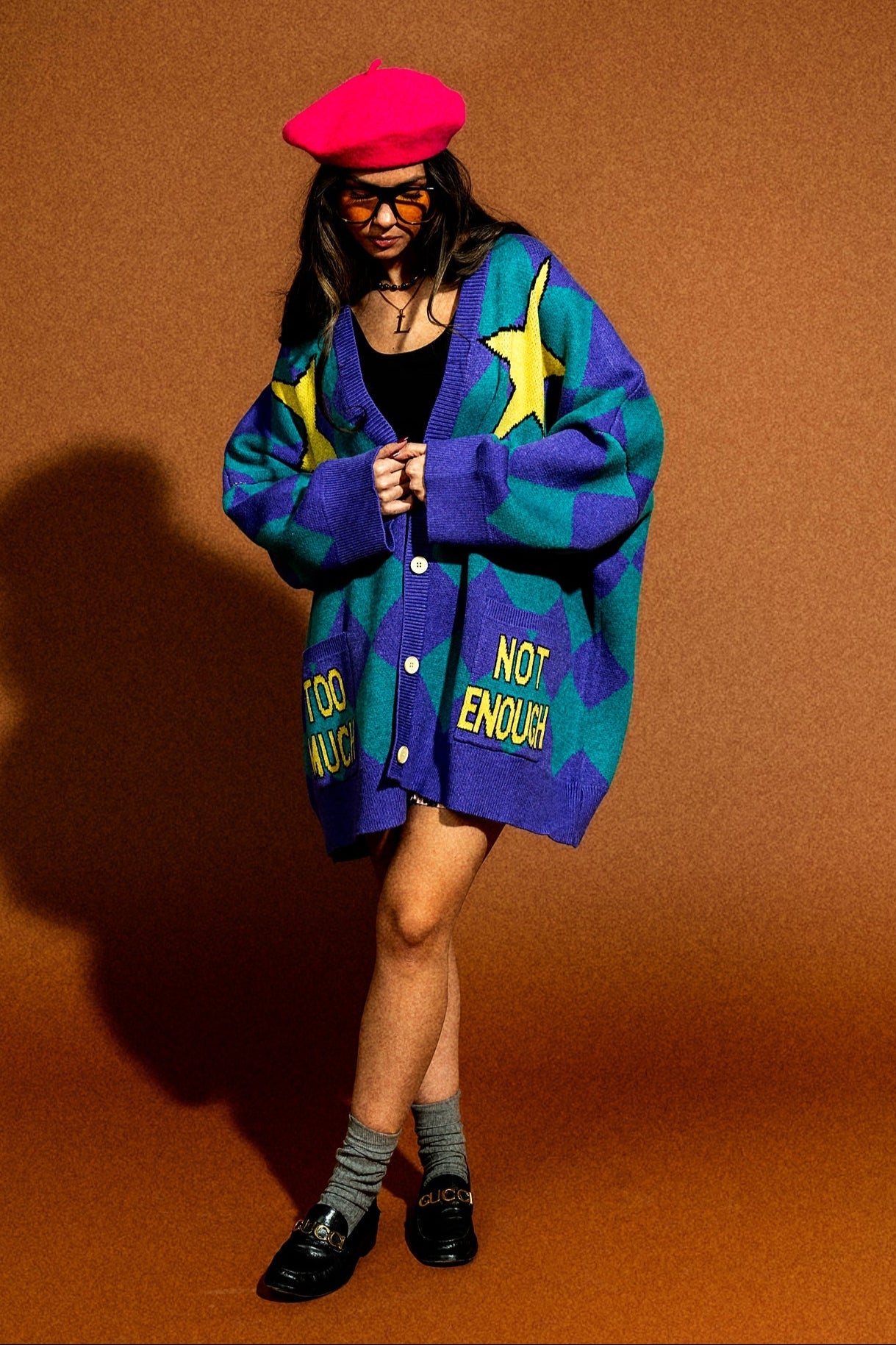 Just Right Oversized Clown Cardigan - Dressed in Lala