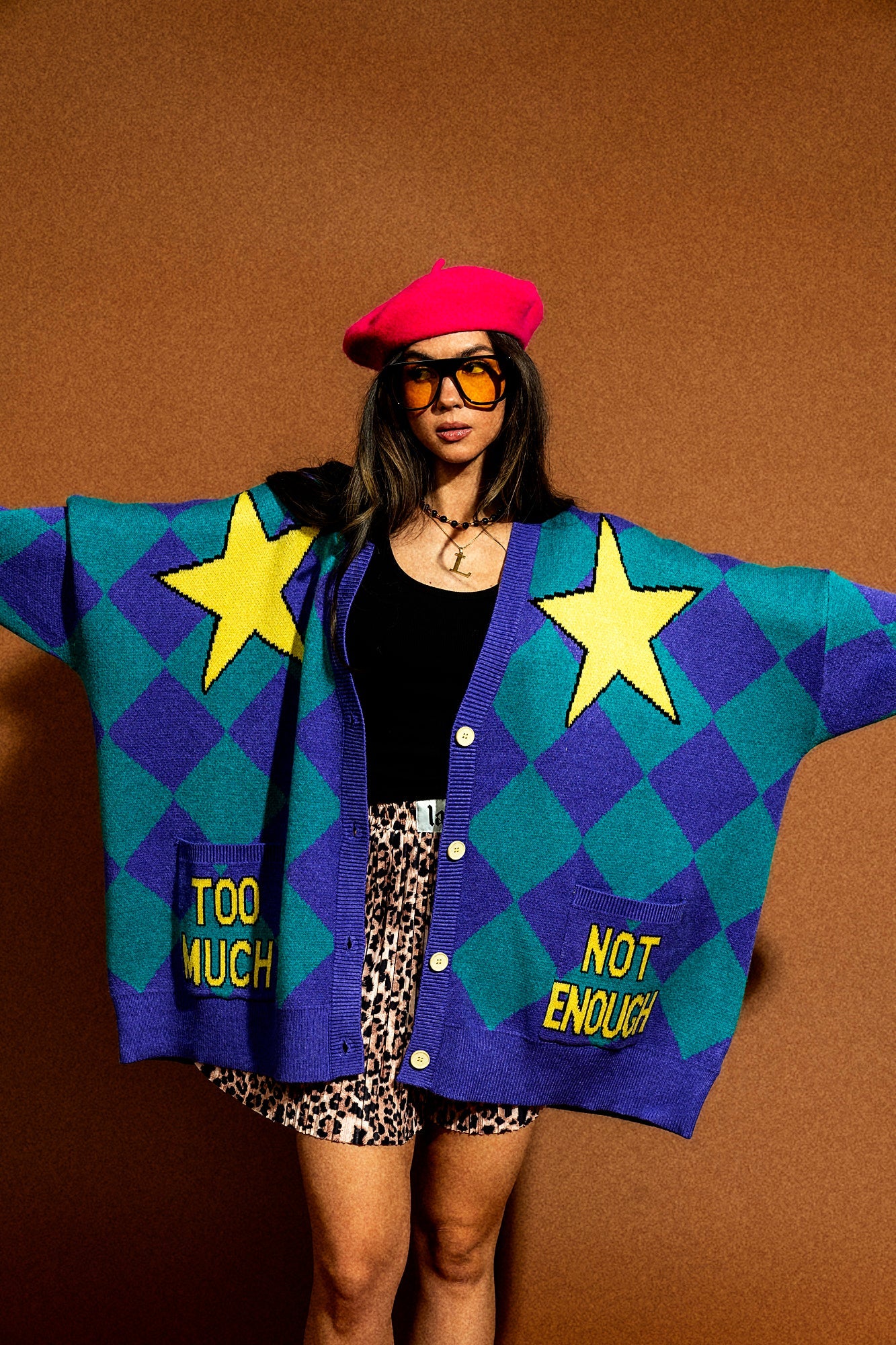 Just Right Oversized Clown Cardigan - Dressed in Lala