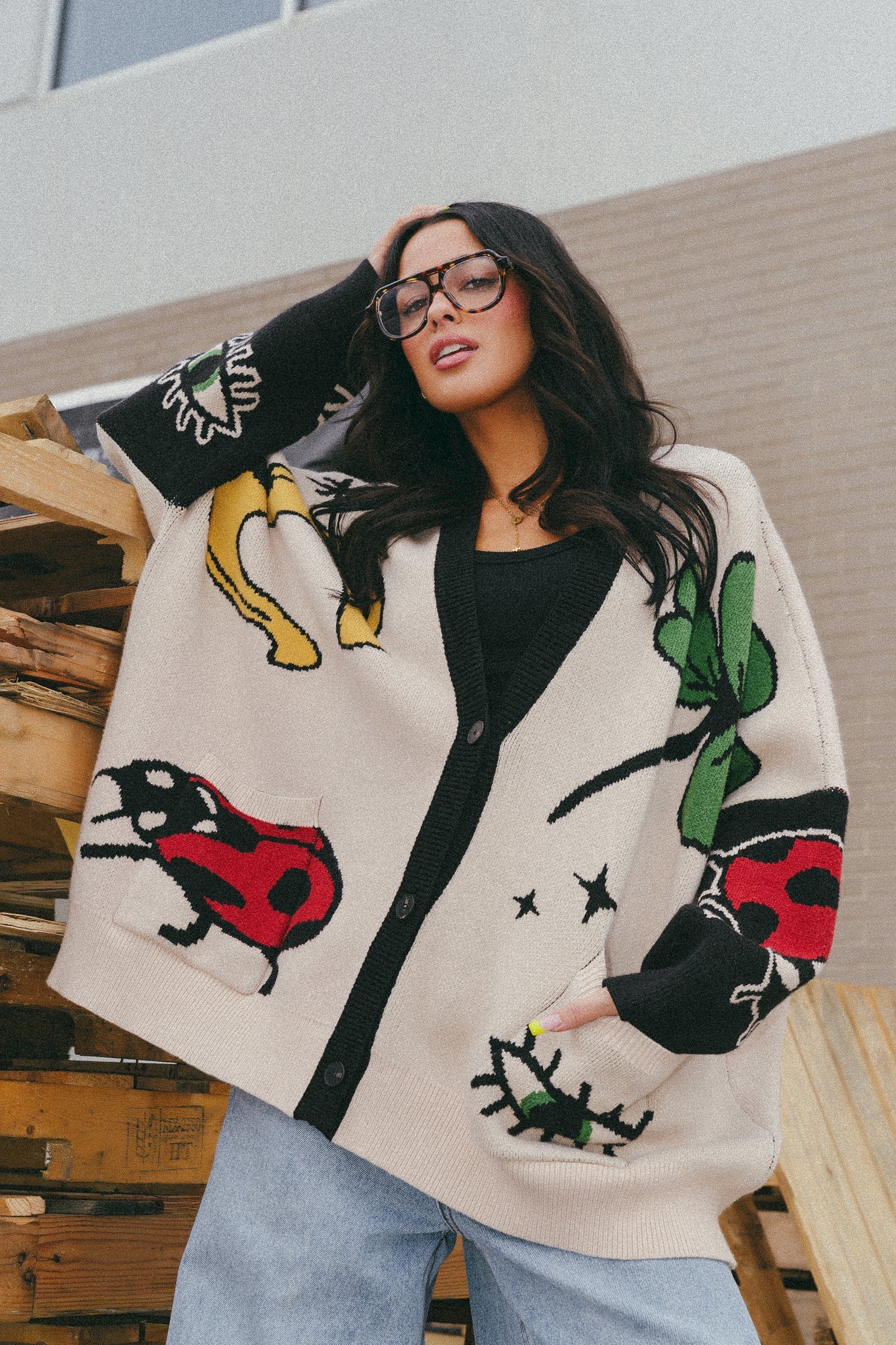 Karma On Your Side Oversized Varsity Cardigan - Dressed in Lala