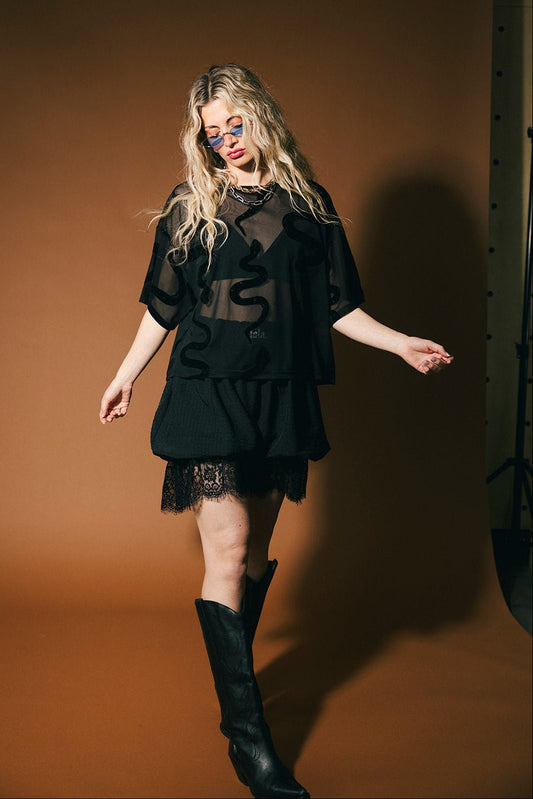 Karma Oversized Mesh Top in Hiss and Tell - Dressed in Lala