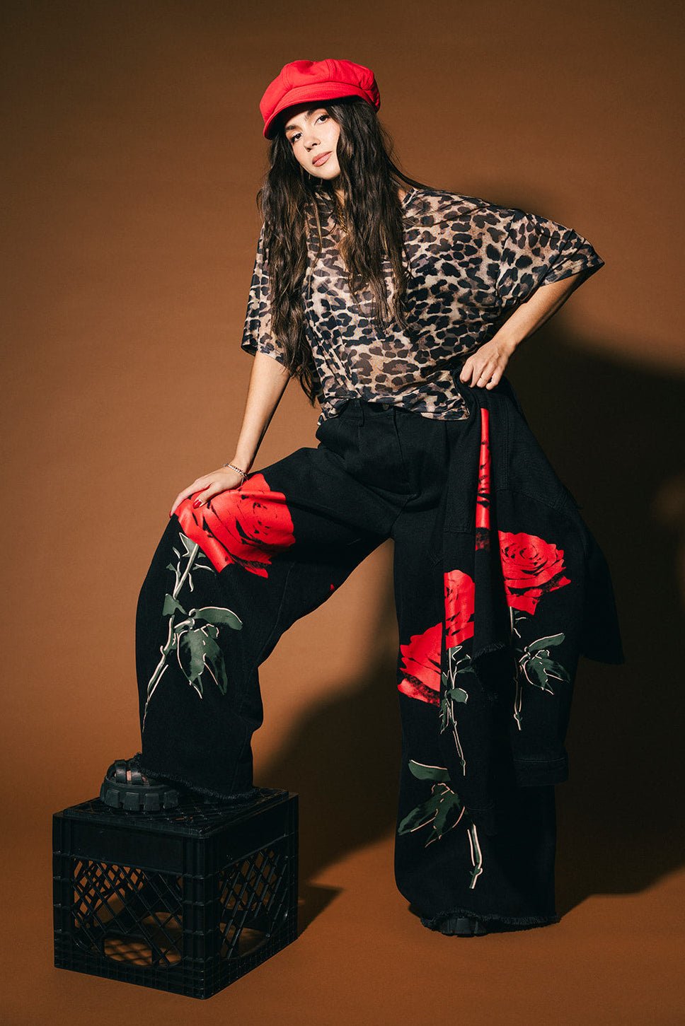 Karma Oversized Mesh Top in Leopard - Dressed in Lala