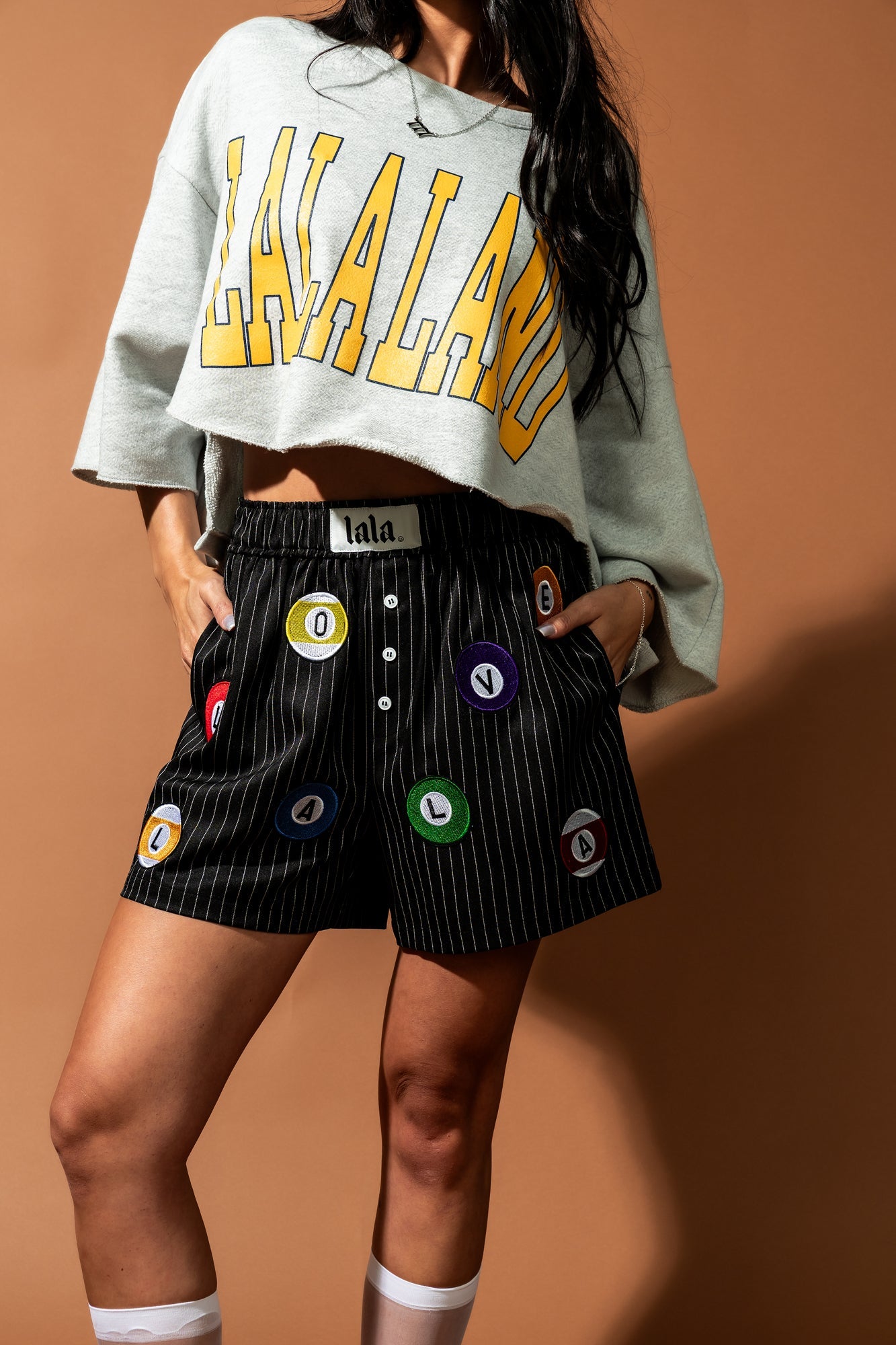 Lady Lala Luck Pinstripe Boxer Shorts - Dressed in Lala