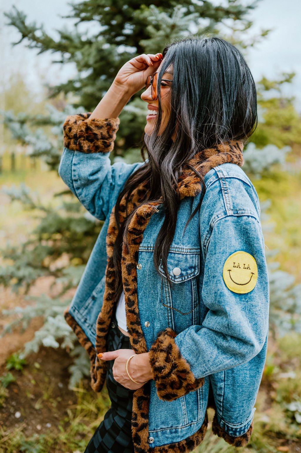 Lala Forever Patched Trucker Jacket in Leopard - Dressed in Lala