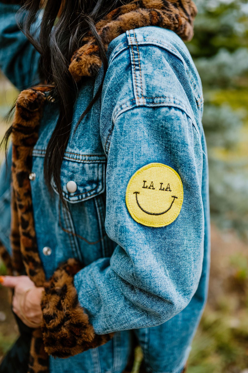 Lala Forever Patched Trucker Jacket in Leopard - Dressed in Lala