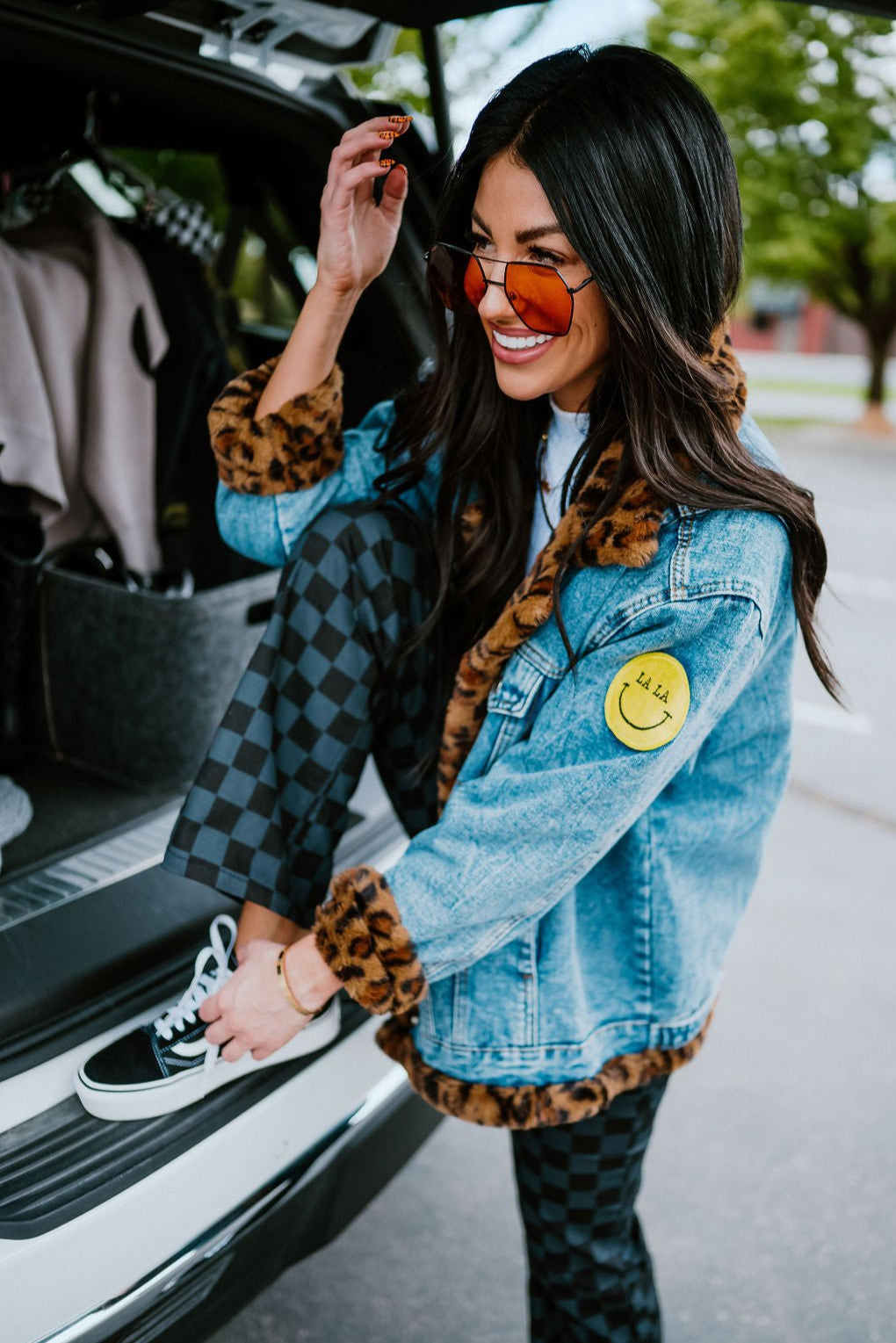 Lala Forever Patched Trucker Jacket in Leopard - Dressed in Lala