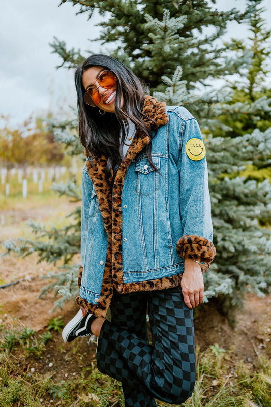 Lala Forever Patched Trucker Jacket in Leopard - Dressed in Lala