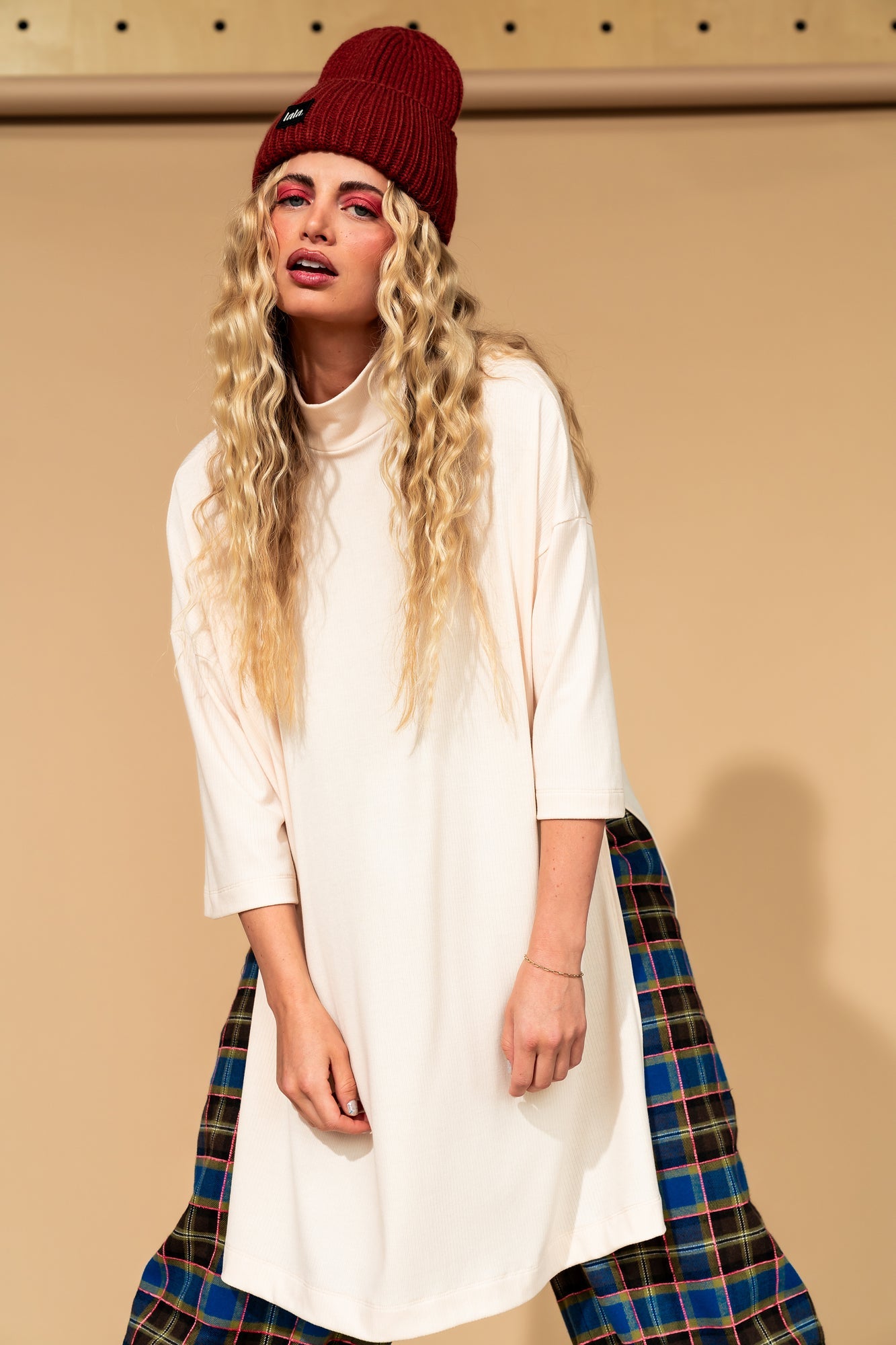 Lala Icon Mock Neck Top in Oatmilk - Dressed in Lala